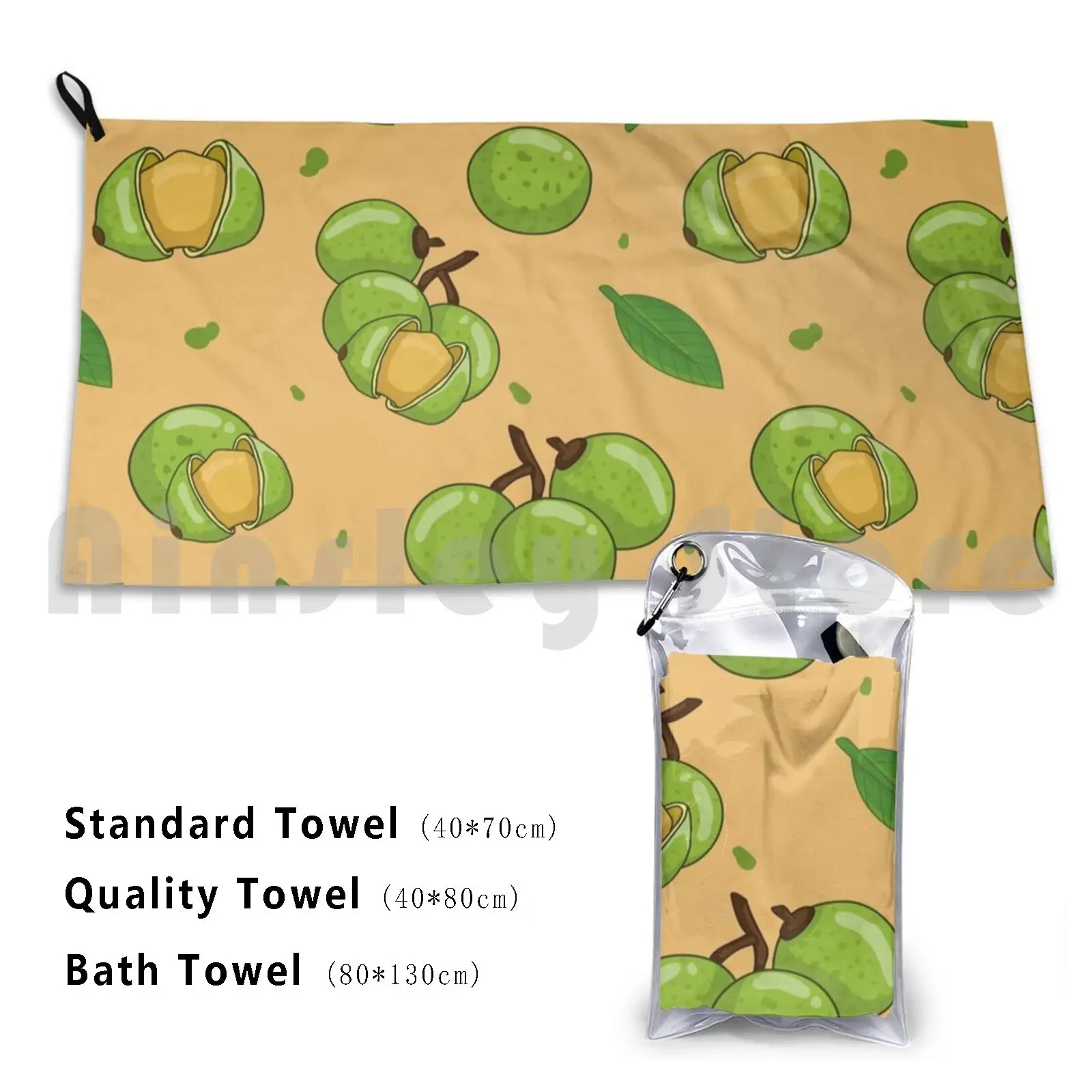 Mamoncillo Bath Towel Beach Cushion Fruit Food Juice Plant Rapport Patterns Colombia