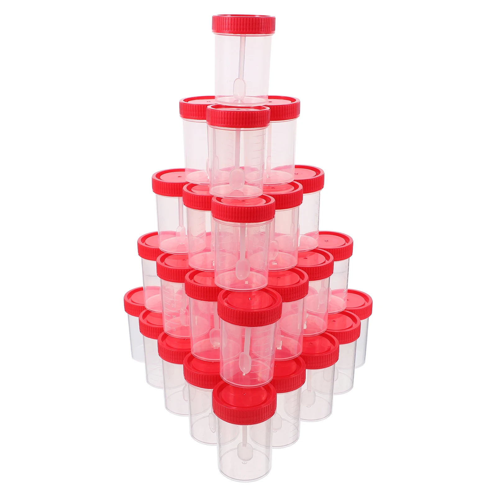 

50 pcs Stool Container Leak-Proof Specimen Cup With Spiral Cover Sample Collection For Lab Test Specimen Container For