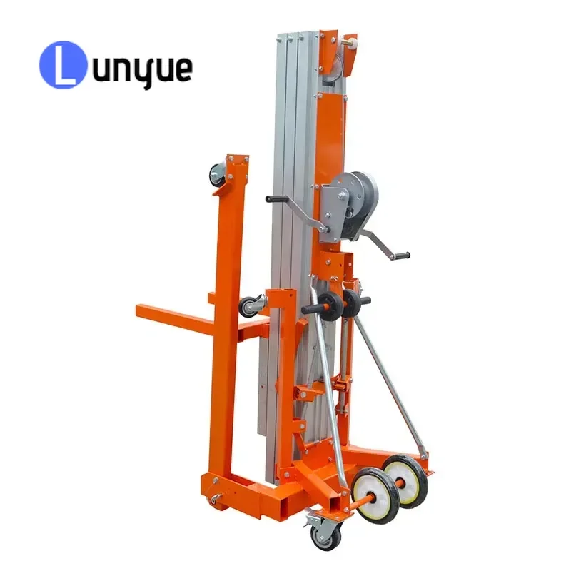 340KG Load 5M Hand Crank Aluminum Alloy Elevator High Altitude Lifting Platform for Construction Warehouse Heavy Duty