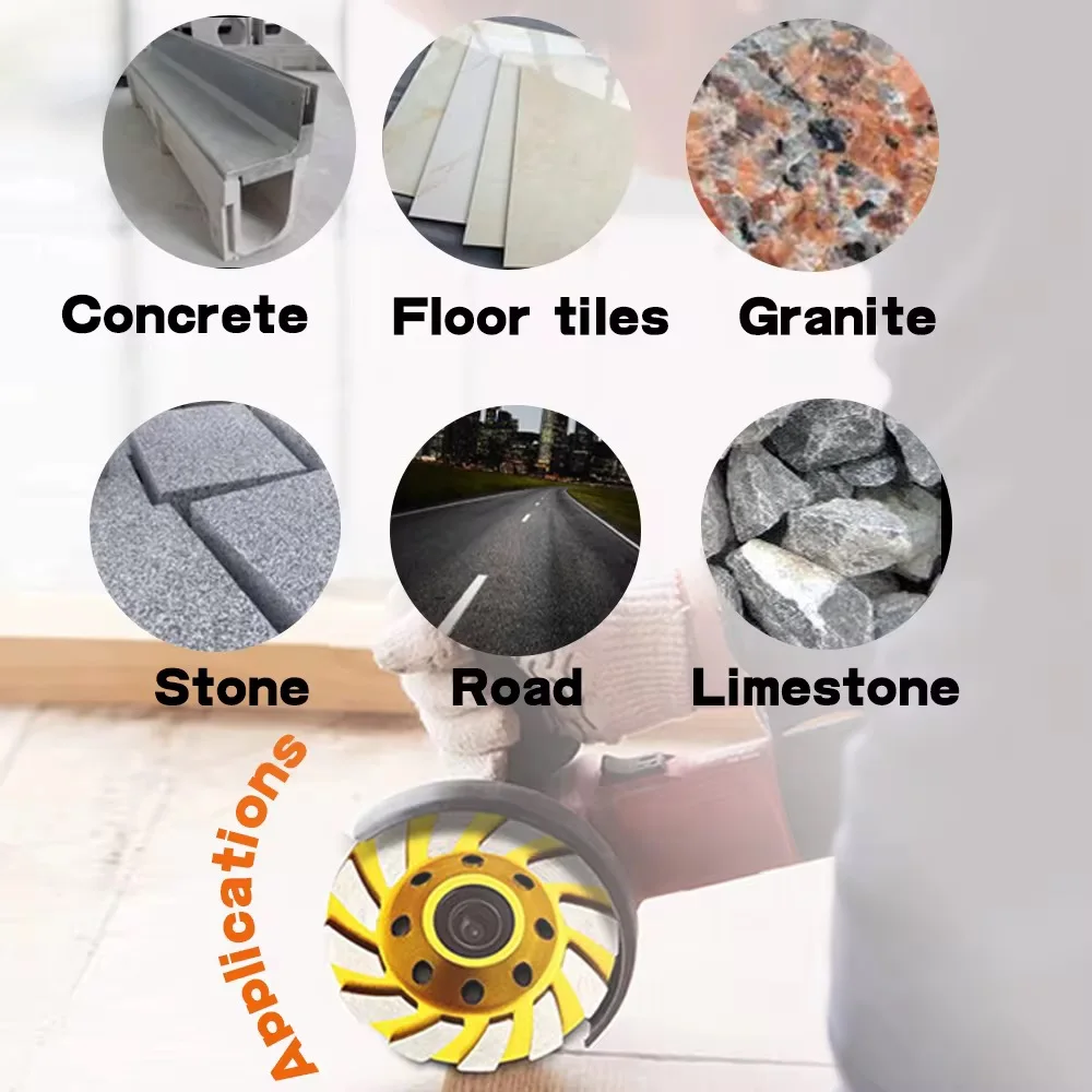4-inchThickened Diamond Grinding Discs, Sanding Pads & Grinding Wheels for Angle Grinder – Suitable for Stone, Marble & Concrete