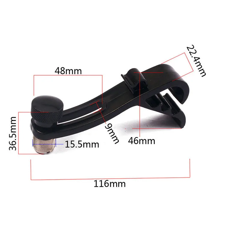 Adjustable Clip On Drum Rim Shockproof Mount Microphone Mic Clamp Holder Drum Mount Microphone Holder Black