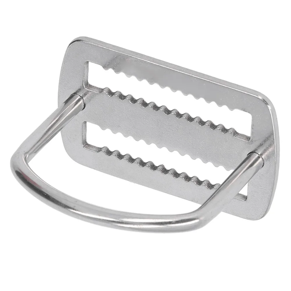 2PCS 316 Stainless Steel D Ring Webbing Harness Belt Retainer D Ring Diving Buckle D Ring Belt Slide Keeper Stopper