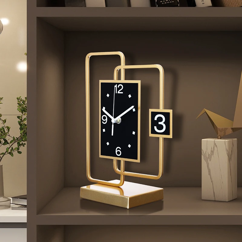 Modern Creativity Living Room Desk Clock Villa Digital Clock Office Mute Watch Study Quartz Clock Desktop Gadgets Home Decor