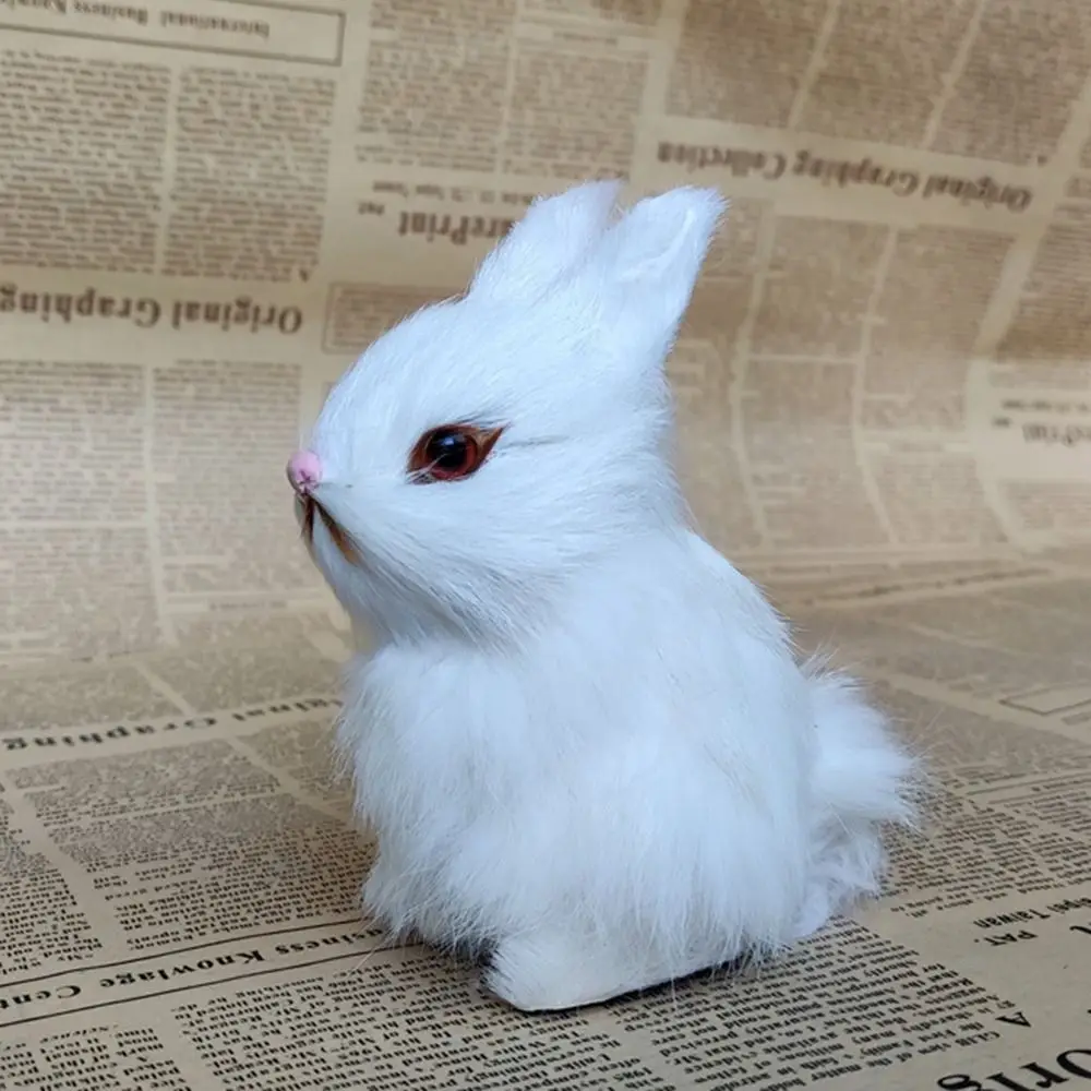 Lapin en peluche simulé pour enfants, artisanat à la main, joli cadeau d'anniversaire, décor de Pâques