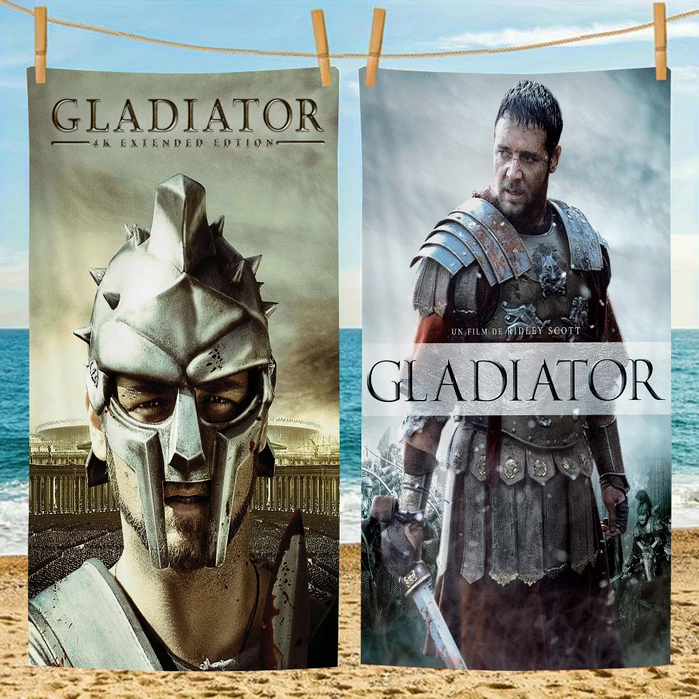 

Gladiator Movie Microfiber Printed Beach Towel Mountain Climbing Yoga Beach Swimming Running Absorbent Soft Towel