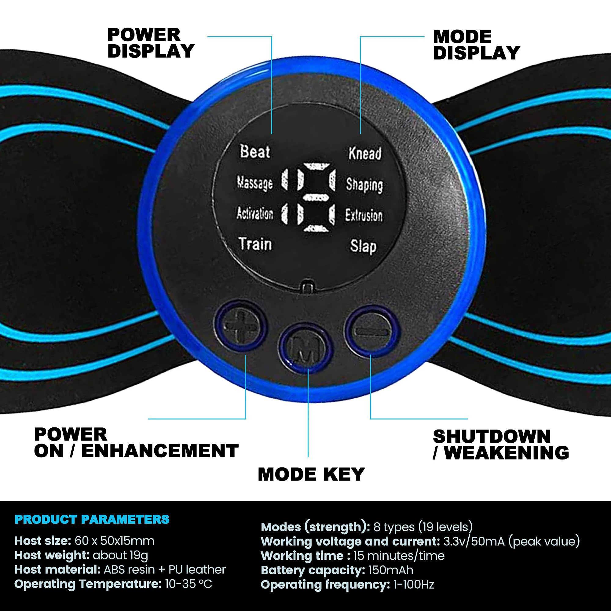 Mini Massager Rechargeable Intelligent TENS Unit Muscle Stimulatorfor Pain ReliefEligible DeepTissue MassagerManagement for Back