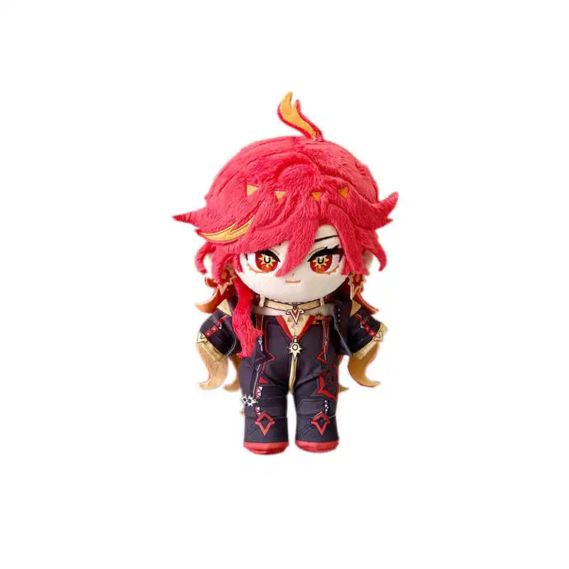 20cm jogo genshin impacto pyro archon mavuika boneca de pelúcia brinquedo plushies com roupas anime figura bonito brinquedo fantoche presentes de natal