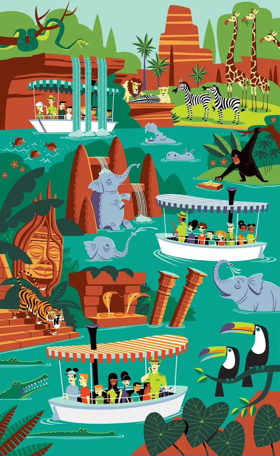 Josh Agle Shag Most Dangerous Animal Serigraph Print Art Canvas Poster For Livi…