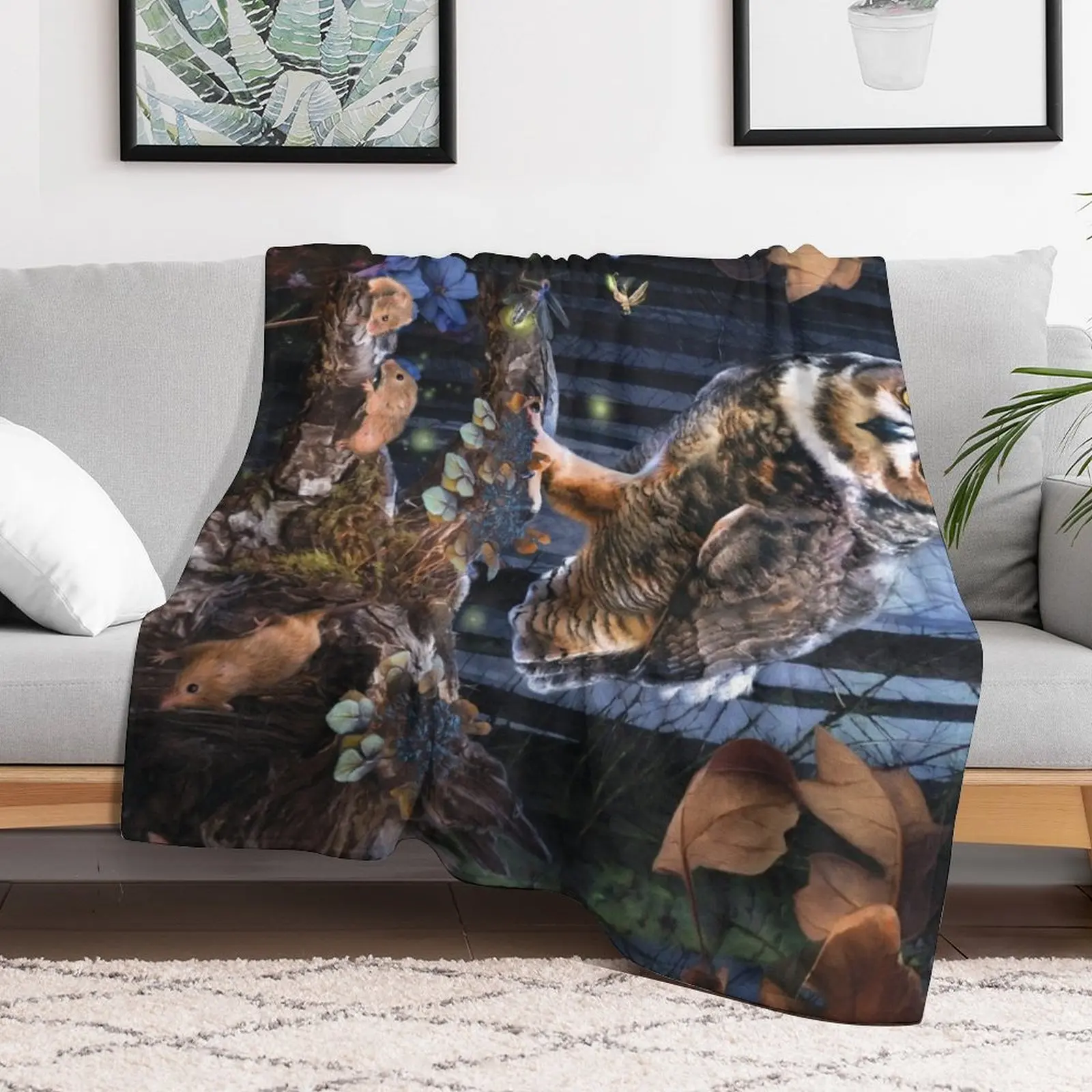 

The Owl Throw Blanket Summer Beddings Moving Loose Decorative Sofa Blankets