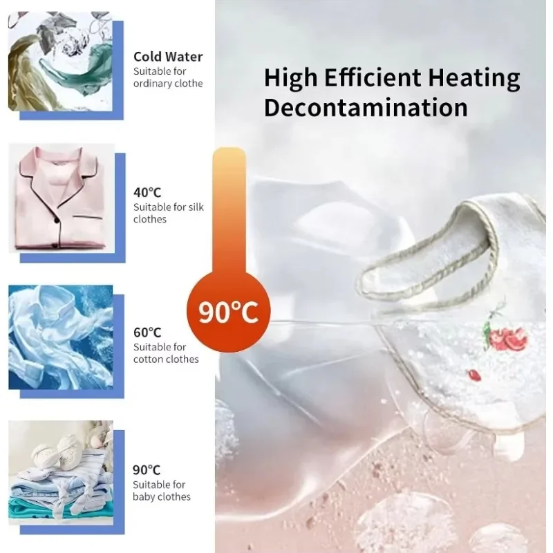 Vollautomatische Waschmaschine, 7,7 Pfund Tragkraft, 8 Programme, mit 24-Stunden-Verzögerung, 3 Heizfunktionen, mit Ablaufpumpe