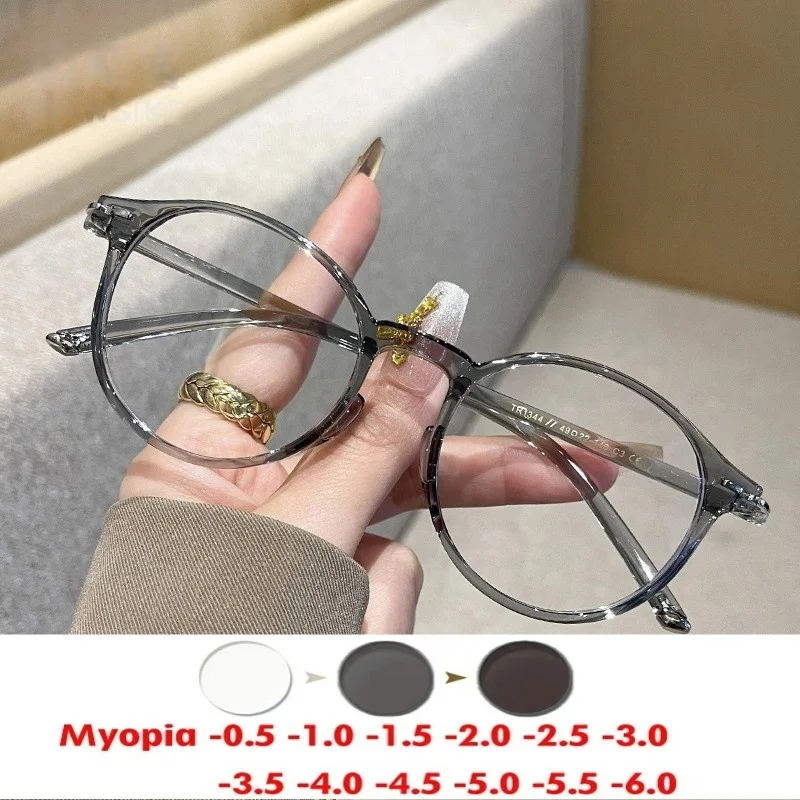 Retro Hawksbill Glasses Frame Women's Myopia Degrees Korean StyleinsWind to Make round Face Thin-Looked Plain Plain 0~-600