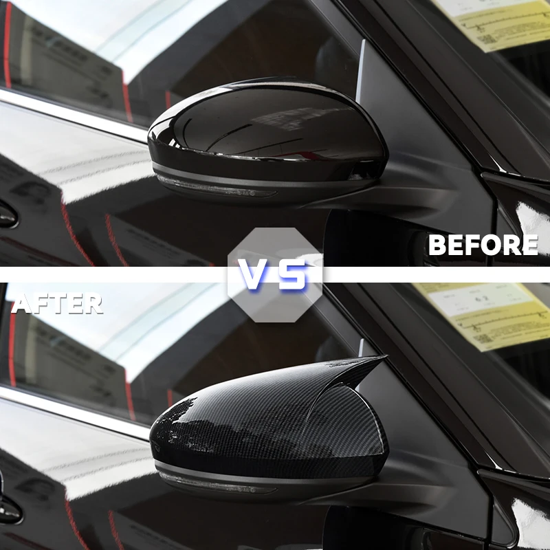 1 Pair Side Mirror Cover Cap Add-On Housing Shell Horn Style Fit for Nissan Sentra/Sylphy 2020 2021 Car Accessories