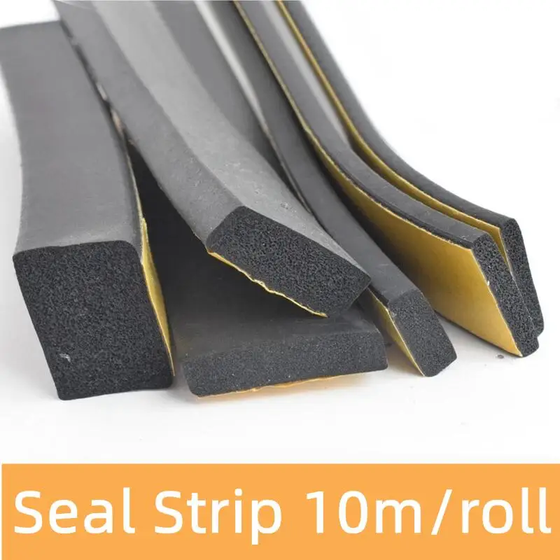 Rubber Self Adhesive Sponge Seal Strip Single Sided Adhesive EVA Black Foam Anti-collision Width10-30mm Thick 2-20mm Seal Gasket