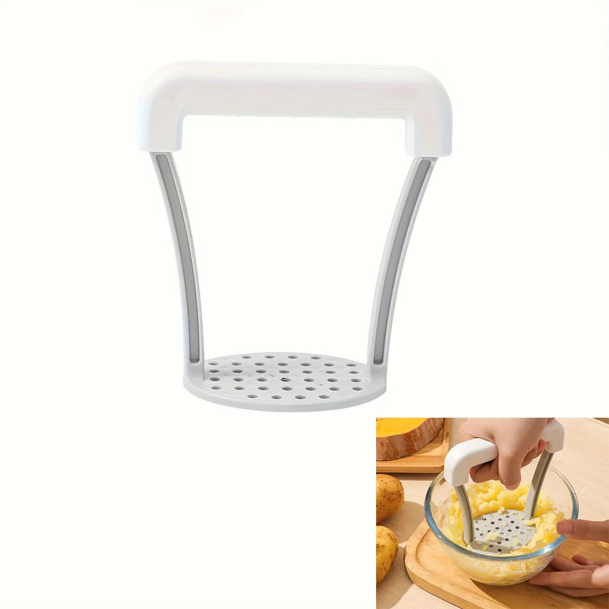 

1pc Kitchen Vegetable Masher With Non-Slip Handle Manual Potato Masher Durable Potato Masher Fruit Juicer Cutter Kitchen Gadgets
