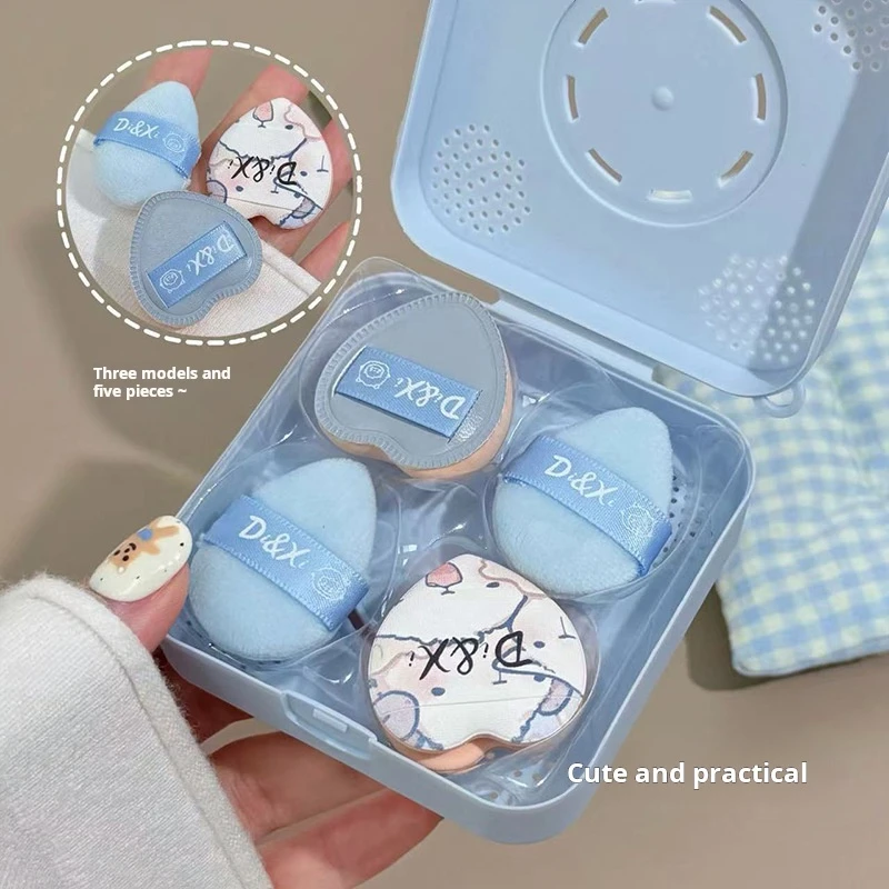 DI &XI-Juego de esponjas para pulgar esponjosas, cojín de aire suave de terciopelo, herramienta de maquillaje corrector de mezcla brillante no absorbente