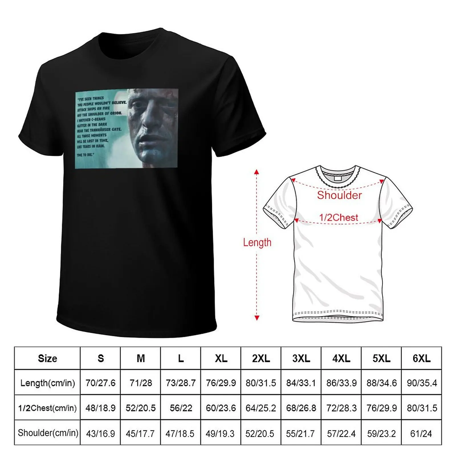 Blade Runner, Rutger Hauer, Tears in Rain Monologue T-Shirt Holiday Party Tee Shirt
