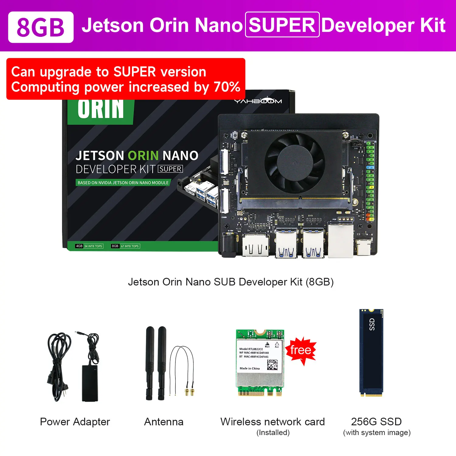 Jetson Orin NANO SUPER 開発者キット 8GB 256GB SSD