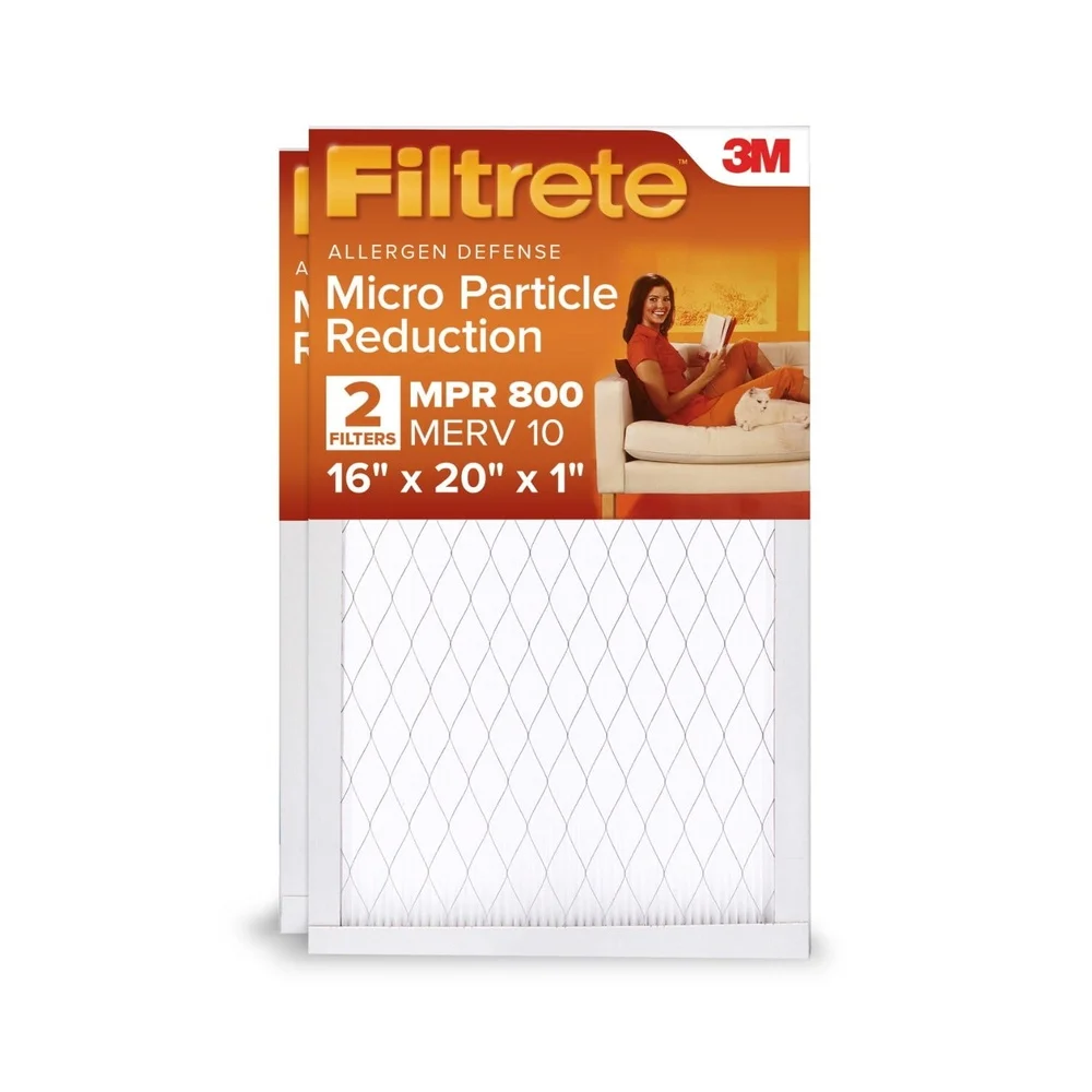 16x20x1 فلتر هواء HVAC MPR 800 MERV 10 تخفيض الجسيمات الدقيقة 2 حزمة مرشحات كهرباء مطوية للاستخدام المنزلي