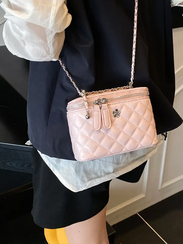 

Faionable Chain Strap Crossbody Phone Bag Women's Handbag Diamond Pattern New 2025 Sli Box Bag Versatile Poacher Bag