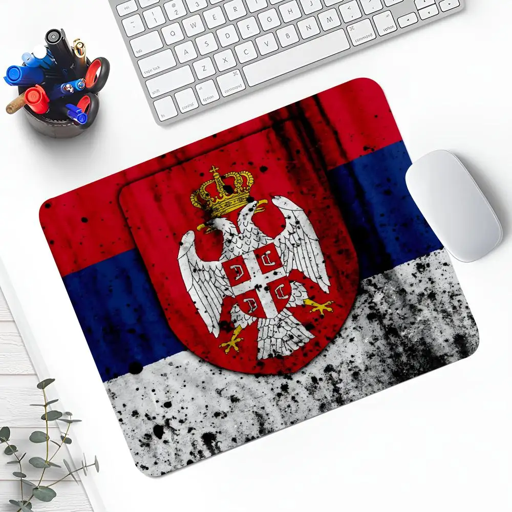 Flag of S-SerbiaES Mouse Pad Small Mouse Pad 300x250x2mm Desk Mat Computer Mousepad Gaming Accessories Deskmat Mouspad Mausepad