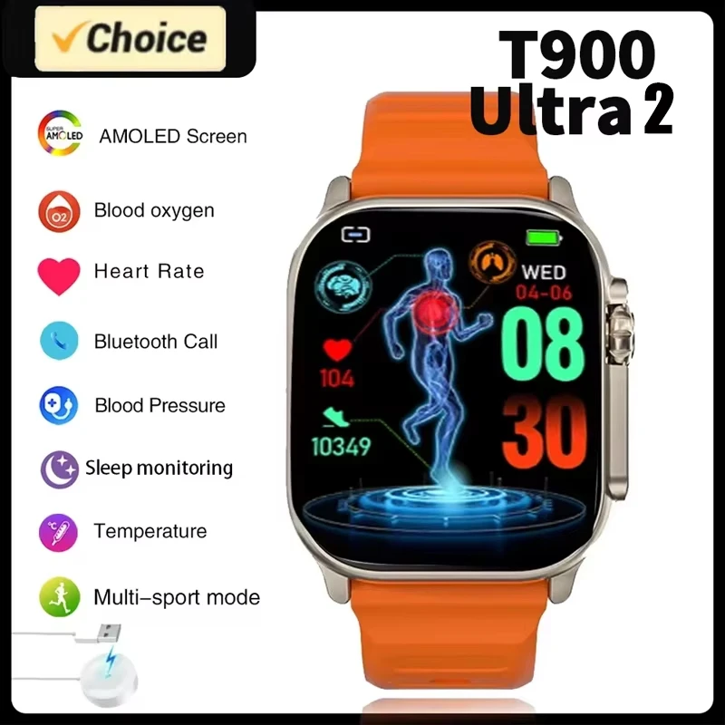 New Original  Smart Watch T900 Ultra 3 Phone Call Series 8 Custom Watch Face Sport Waterproof Sport Fitness Tracker Smartwatch