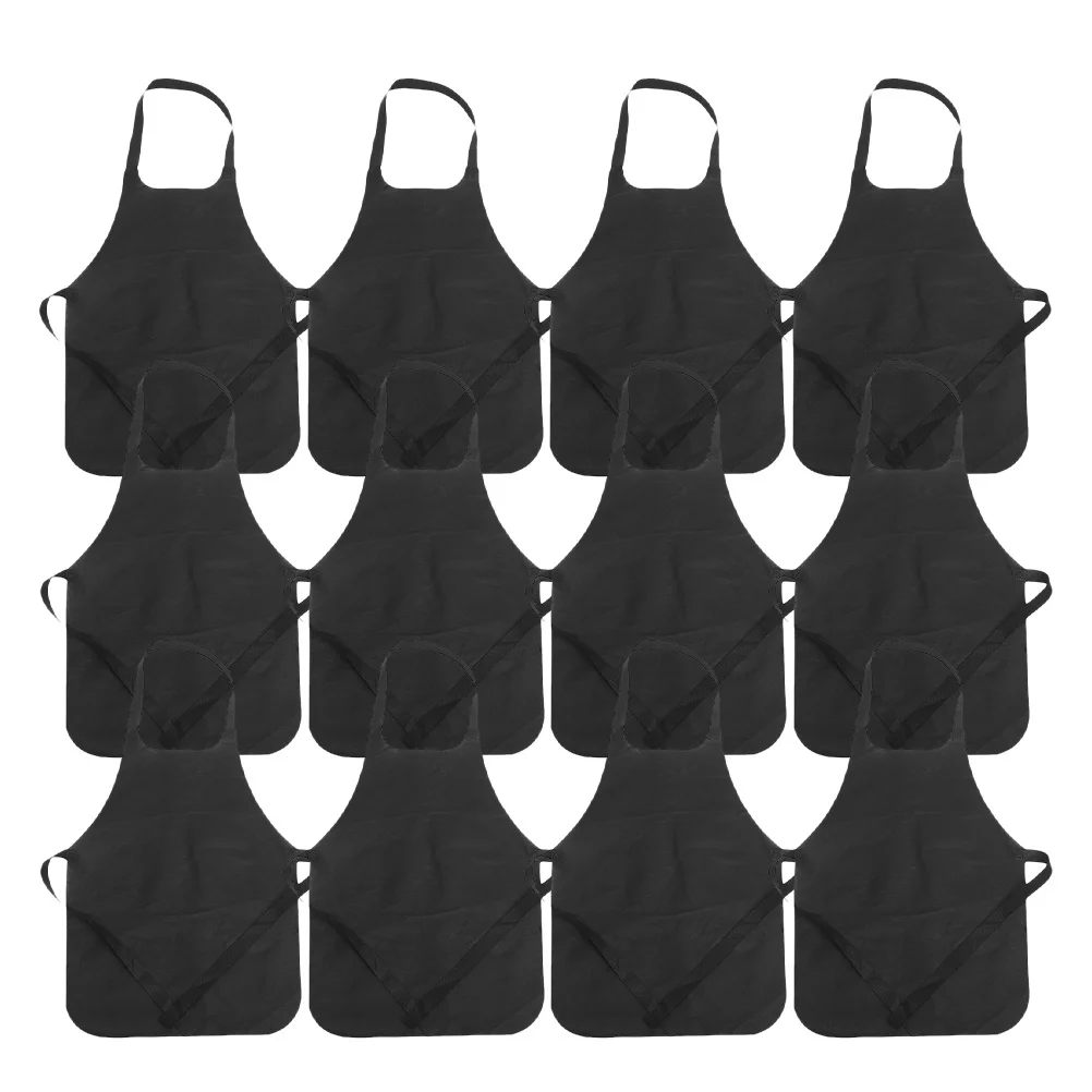 15 Stück Einweg-Schürze aus Vliesstoff, verdickt, ölbeständig, für Hot Pot, Grill, Picknick, Malerei, Kochen, Grillen, Catering, Mehrzweck
