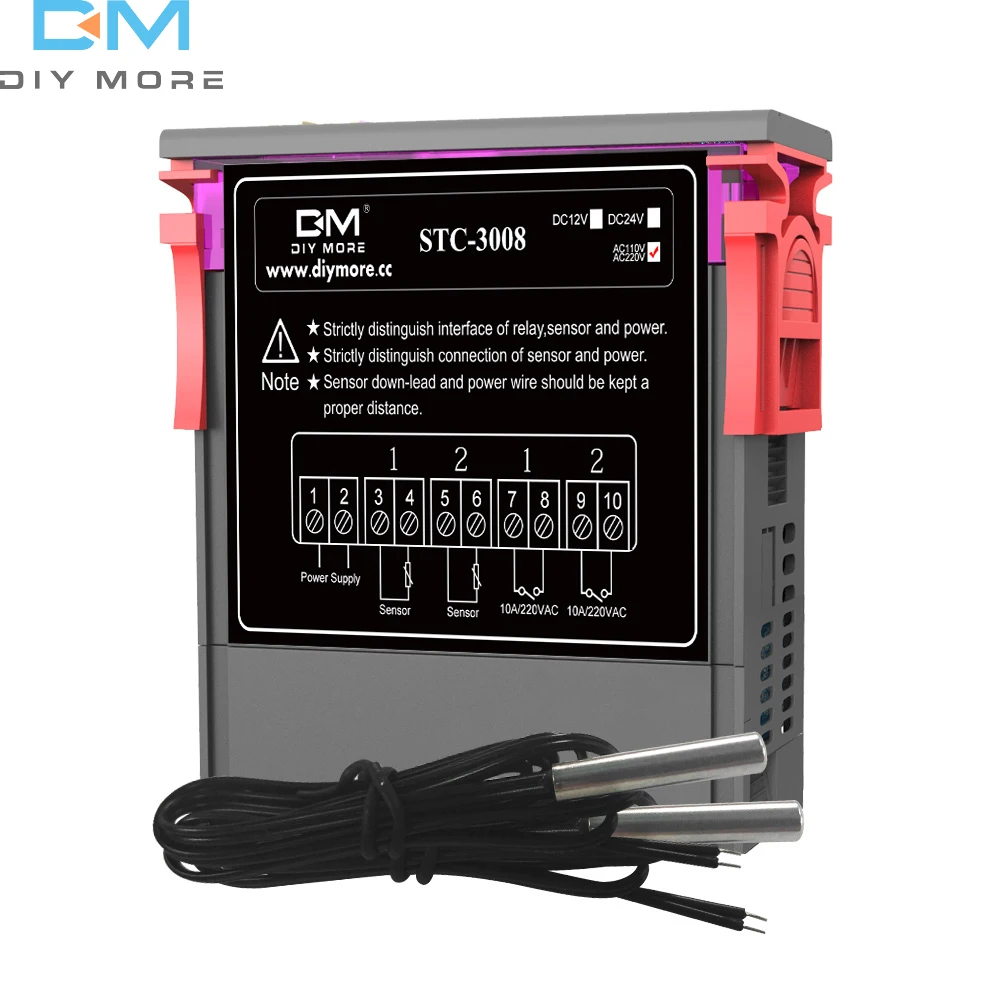 STC-3008 STC-3018 LED Digital Temperature Controller Thermostat Thermoregulator Incubator  DC12V DC24V AC110-220V