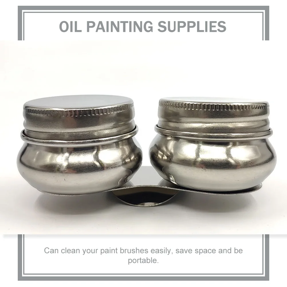 

2 Pcs Material Color Kettle Painting Oil Pots Stainless Steel Mixing Dish Child