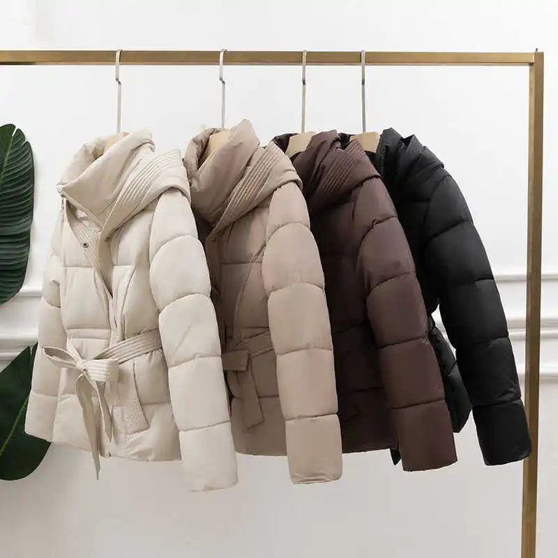 

Fashionable Warm Cottonpadded Jacket Women Coat Outerwear 2024 Thickened Long Sleeve Zipper Closure Commute Style Coat