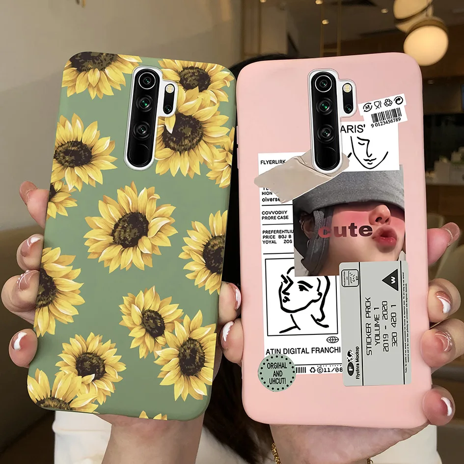 Case For Xiaomi Redmi Note 8 Pro Cute Flower Daisy Girl Butterfly Avocado TPU Cover Coque For Redmi note 8 pro 8pro Fundas Capa
