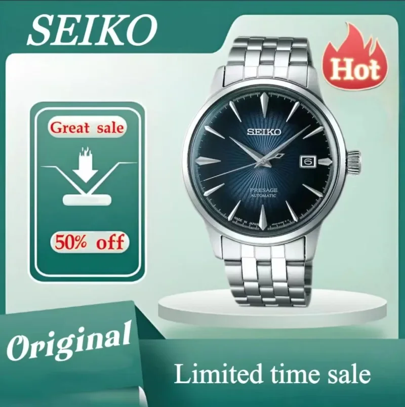 Original SEIKO Watch SRPB41J1 Presage series  Men\'s Watches Japanese Stainless Steel waterproof Business Fashion Wristwatch