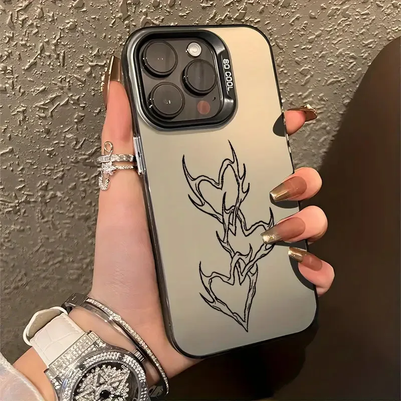 

Cool heart-shaped design phone case for iPhone 17 16 15 14 13 12 11 Pro/ Max/Plus shock-proof rear cover anti-fingerprint