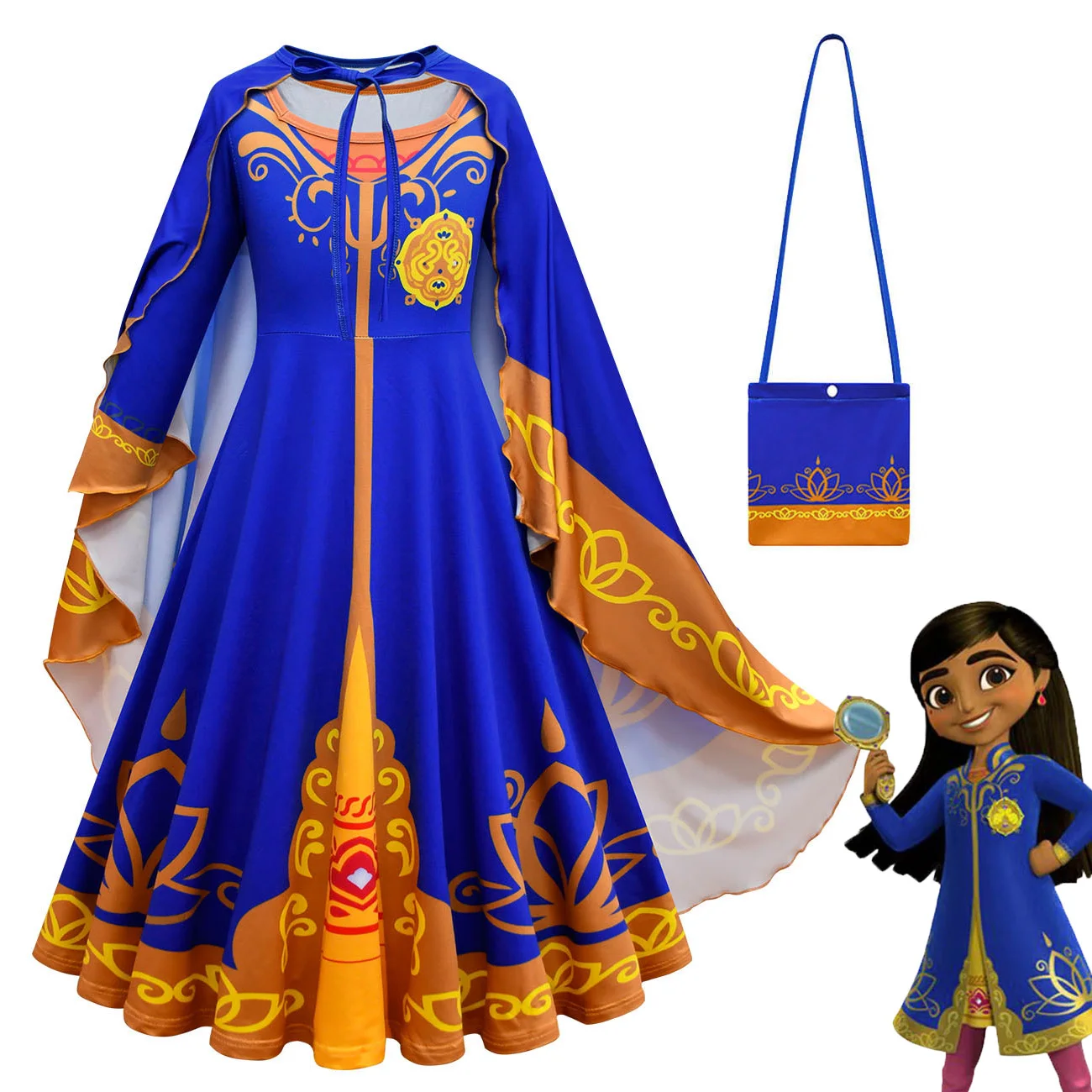 Girl Costume Mira Royal Detective Dress Princess Children Kid Birthday Halloween Party Fancy Dresses Cosplay Gown + Cloak