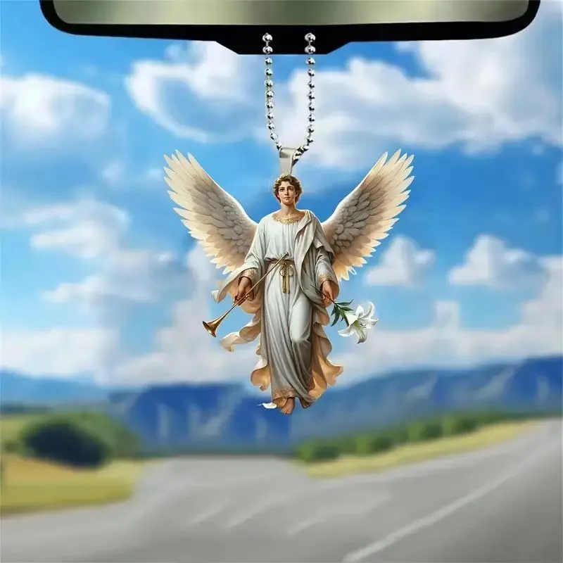 2DArtistic Angel Pendants Durable Acrylic Car Interior Decor Accessories Small Pendant Bag Key Perfect Gift Best-selling Product