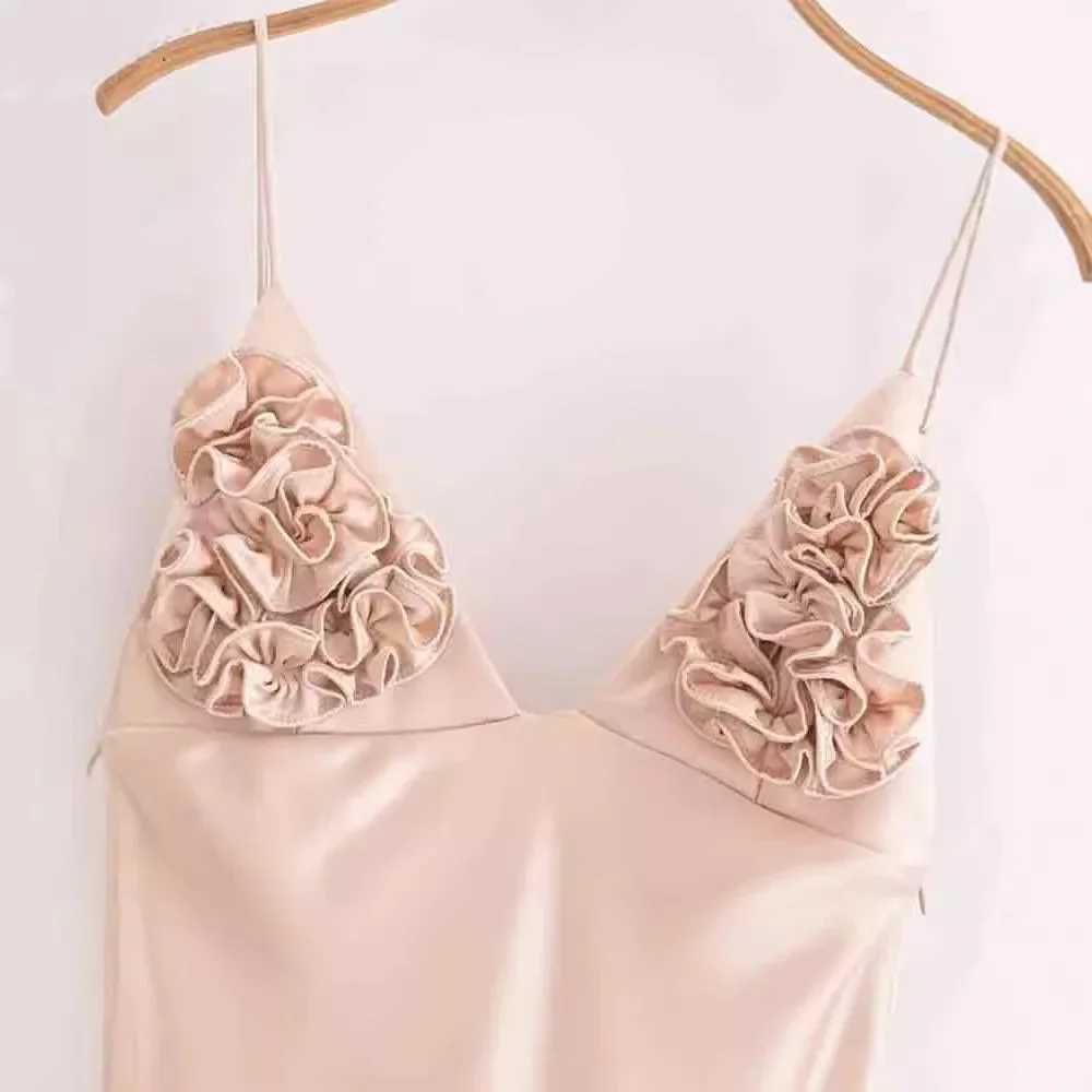 Robes longues élégantes en Satin pour femmes, nouvelle mode froncée, stratification, dos nu, Sexy, mi-longue, robes de soirée, été, 2025