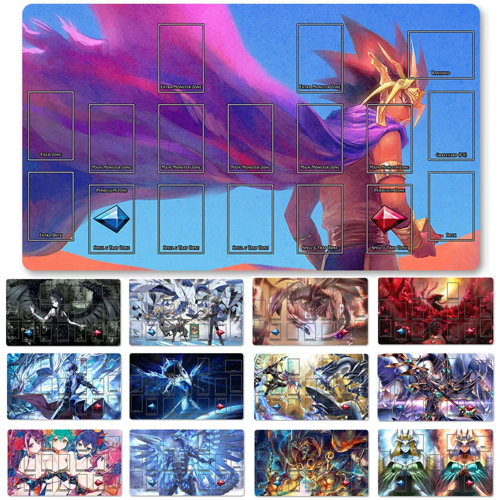 HOT OCG Playmat Blue-eyes Ultimate Dragon Dark Magician Duel Monsters Playmats Compatible for YuGiOh TCG + Free Bag - 2011549