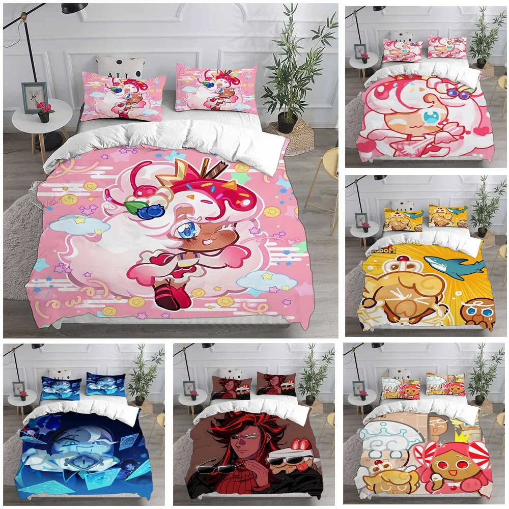 Cookie Run Duvet Cover Pillowcase Bedding Set Adult Boy Girl Bedroom Decoration Children Gift Single Double Large Size