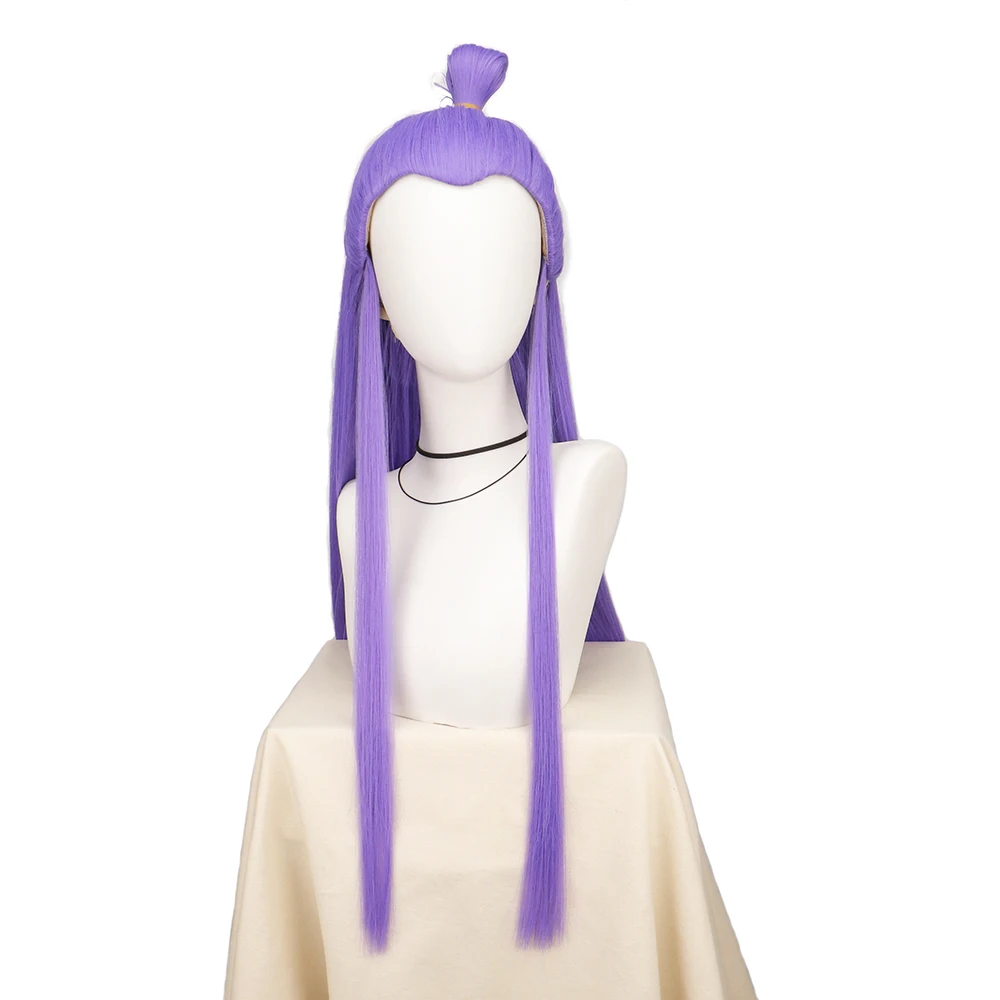 Film Nezha Aobing Parrucca Cosplay Viola Capelli Lunghi Copricapi Adesivo Ao Bing Puntelli Ne Zha 2 Festa di Halloween Donna Uomo Regali