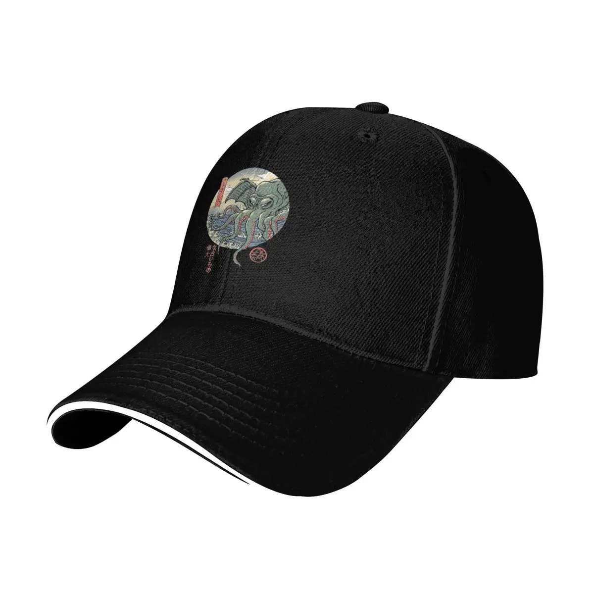 Cthulhu Ukiyo Baseball Cap Quick Dry Performance Cotton Twill Breathable Contrast Two Tone Brim