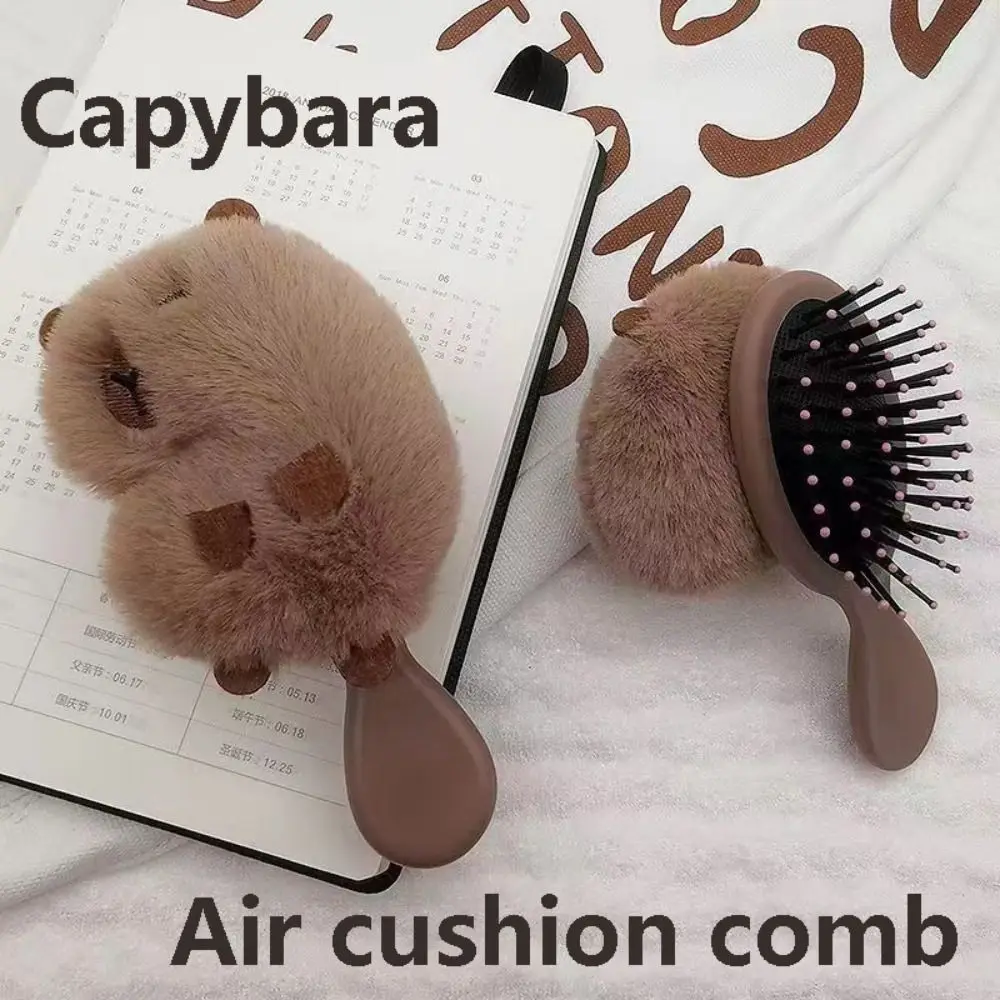 Compact Air Cushion Comb Portable Anti Knotting Capybara Fluffy Massage Comb Flexible Smooth Airbag Comb Student