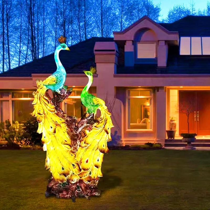 

Outdoor luminous peacock lamp solar waterproof animal lamp courtyard landscape garden lawn lamp garden modeling