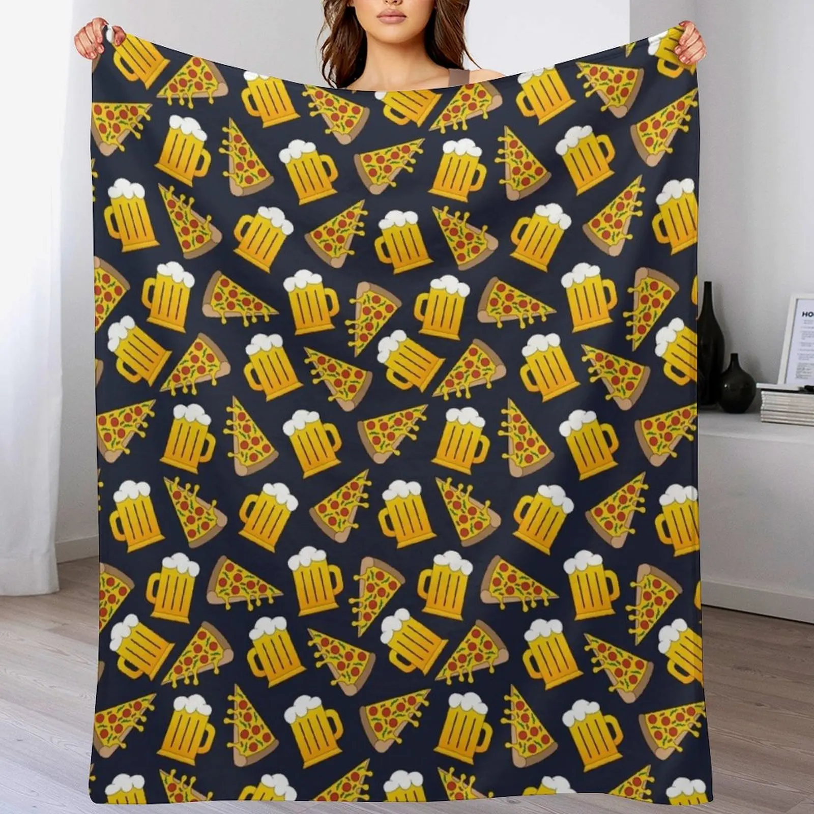 

Never Ending Pizza Pattern Throw Blanket All Weather Soft Throw Blanket for Sofa