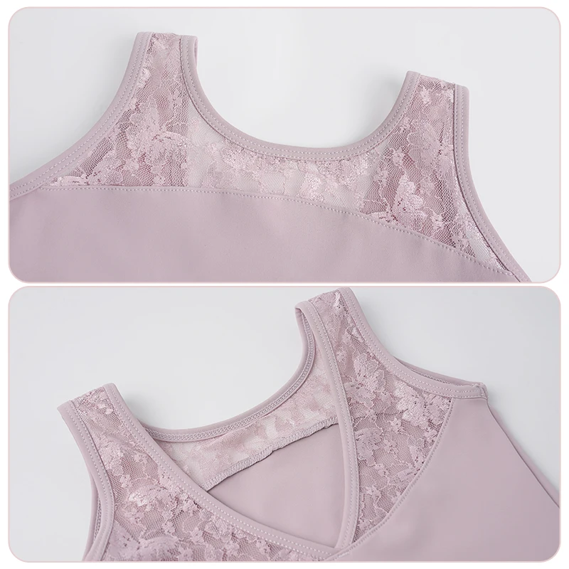 Ivoogle Abito da ragazza senza maniche in pizzo con giunture, tracolla larga, body da balletto con gonna, body per bambini