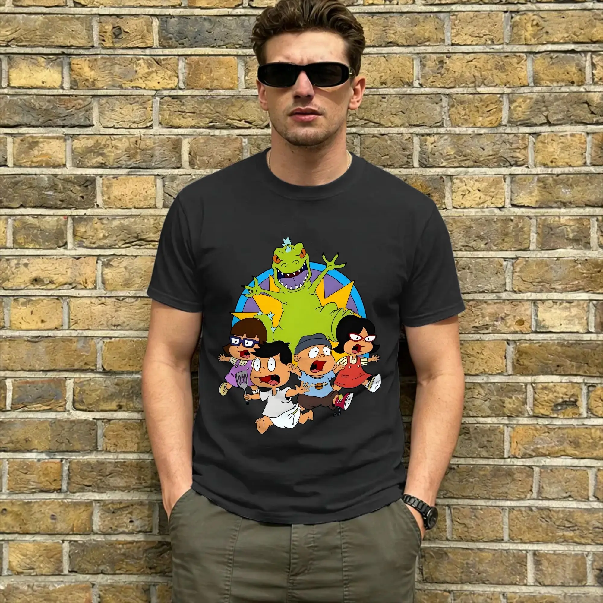 Men's R-Rugrat T Shirt Belcher Babies Mashup Cotton Clothes Funny Short Sleeve Round Neck Tees Plus Size T-Shirt