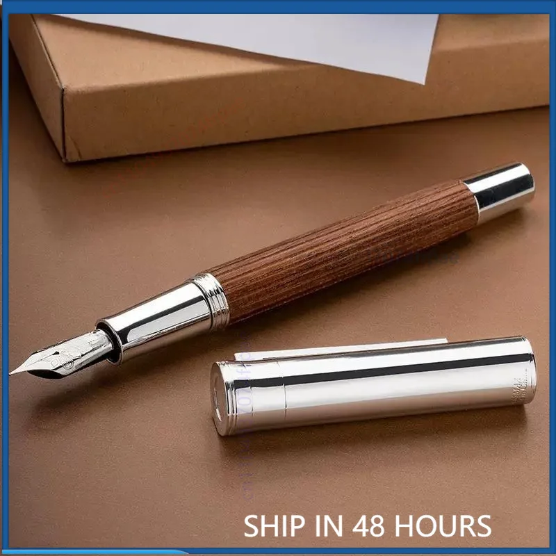 stylo-plume-hongdian-1866-en-bois-de-suif-poli-a-la-main-avec-plume-a-tranchage-long-pour-etudiants-pratique-de-l'ecriture-et-collection