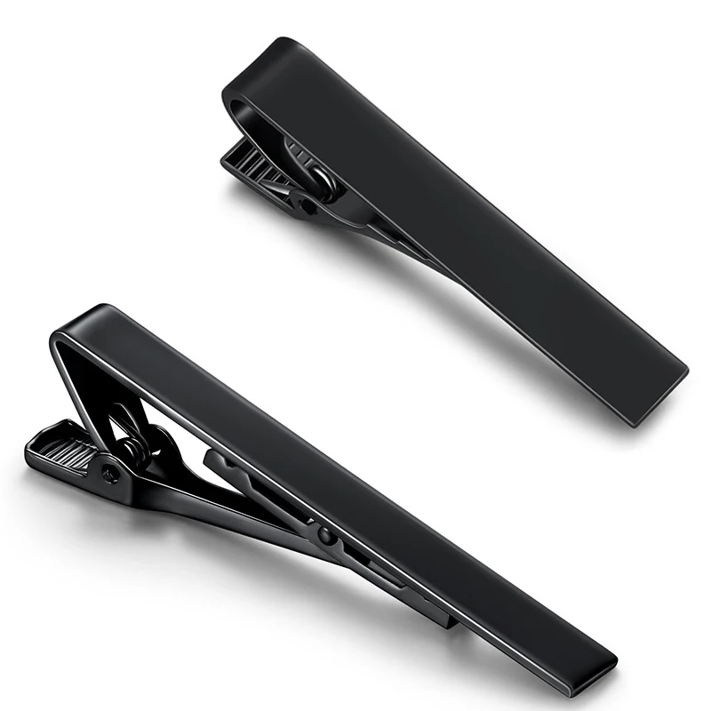 2 Pcs/set Metal Tie Clip Necktie Accessories Fashion Style for Men Daily Business Wedding Practical Clasp Tie Pin Collar Clip