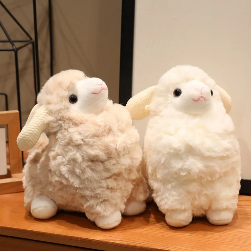 

Kid's Accompany Dolls Cartoon Sheep Plush Doll Fluffy Simulation Lamb Plush Toy Cute Kawaii Animal Fluffty Doll Home Decor