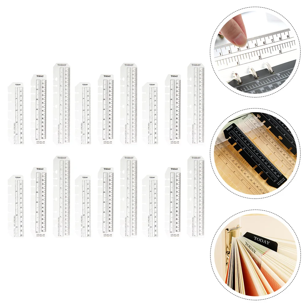 18pcs Bookmark Ruler Planner Page Marker Multifunctional Plastic Bookmarks Lightweight Student Accessories Clear PVC