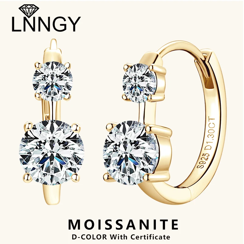 

Lnngy 6,5 мм Φ с сертификатом Brinco Prata серьги с муассанитом серебряные серьги-кольца для женщин корейский стиль