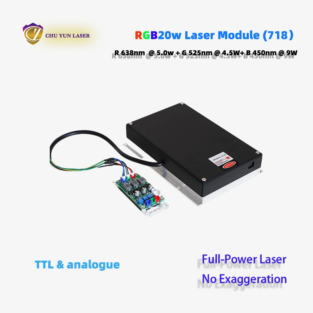 718-rgb20w DC24V Laser Module Red/Blue/Green Ttl Analogue Laser Light Parts for DIY Laser show
